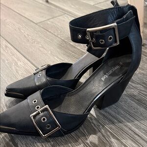 Jeffrey Campbell Black Buckle Ankle Strap Heels